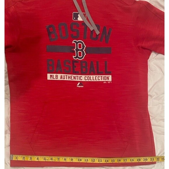 Boston Red Sox Majestic Field Therma Base Hoodie Hooded Sweatshirt Men’s Large - Picture 11 of 12